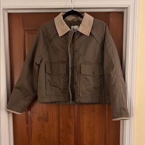 Abercrombie & Fitch Tan and Cream Quilted Jacket Interior